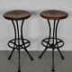 Pair of Italian Industrial Workshop Stools / Bar Stools