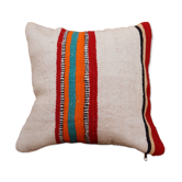 Coussin en laine rayé coloré