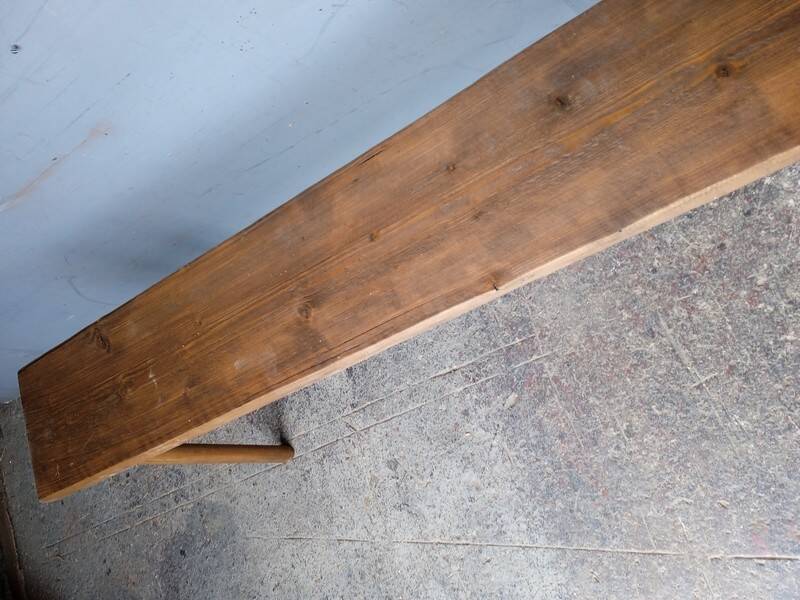 Bench 120 cm old solid wood with patina