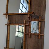 3 bamboo-look mirrors