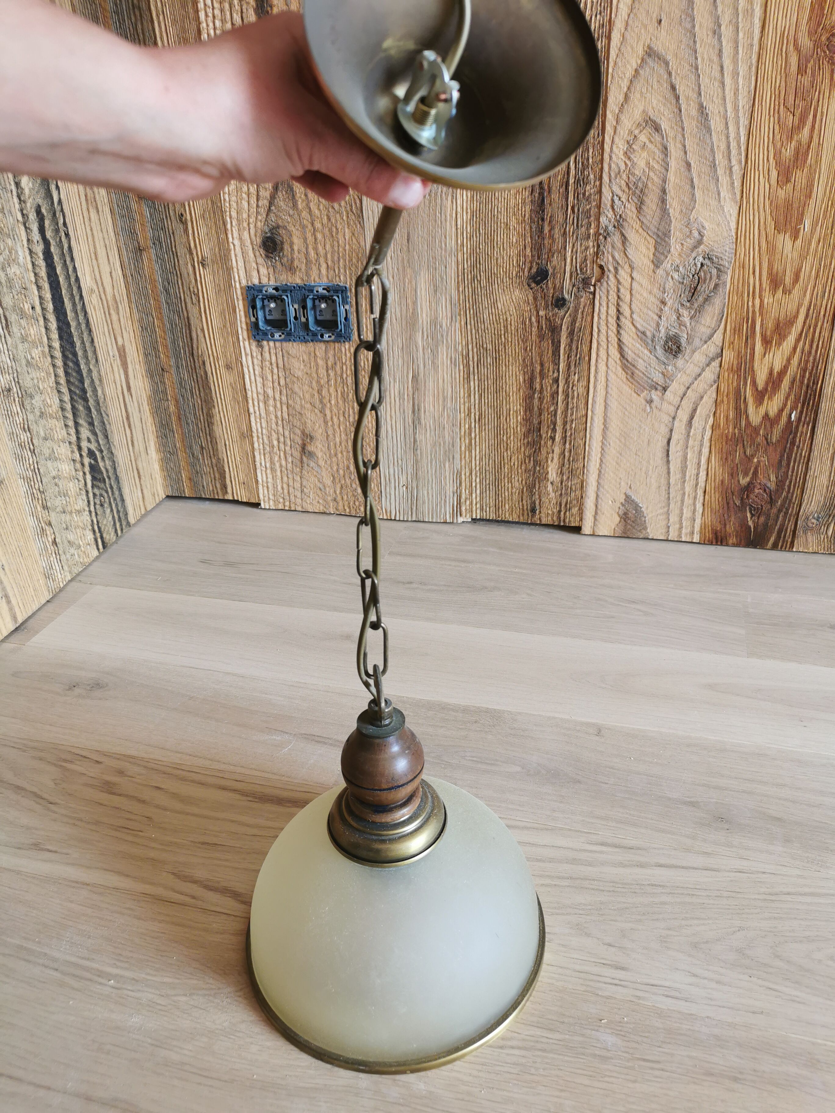 brass glass hanging