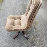 Set of 4 70s velvet bucket chairs