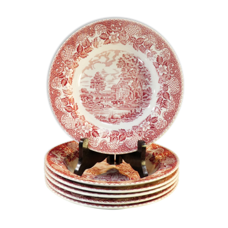 6 hollow plates BARRATS STAFFORDSHIRE Made in England ELIZABETHAN