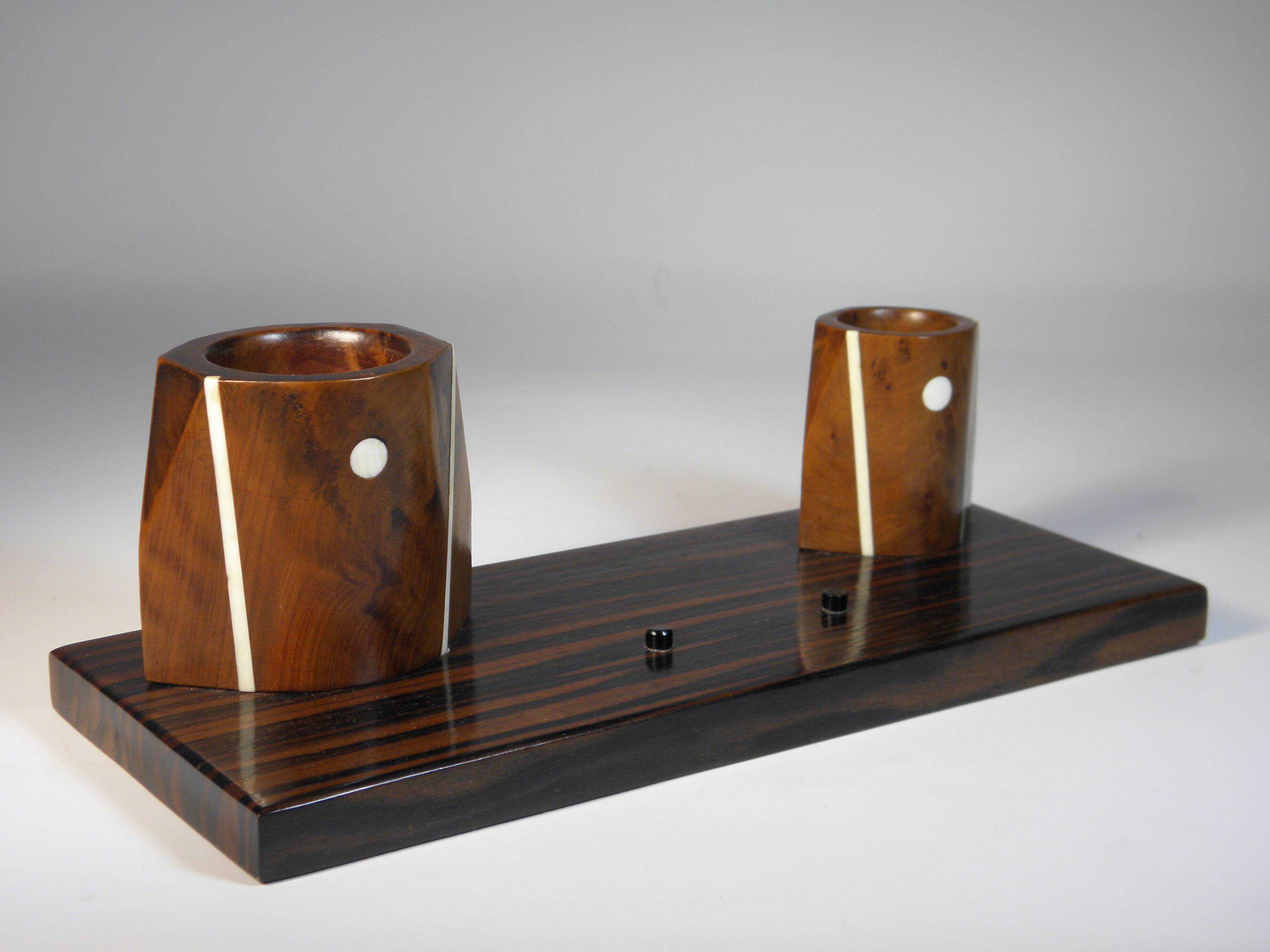 SET DE BUREAU en EBENE de MACASSAR