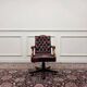 Chaise de bureau Chesterfield anglaise classique en rouge bordeaux
