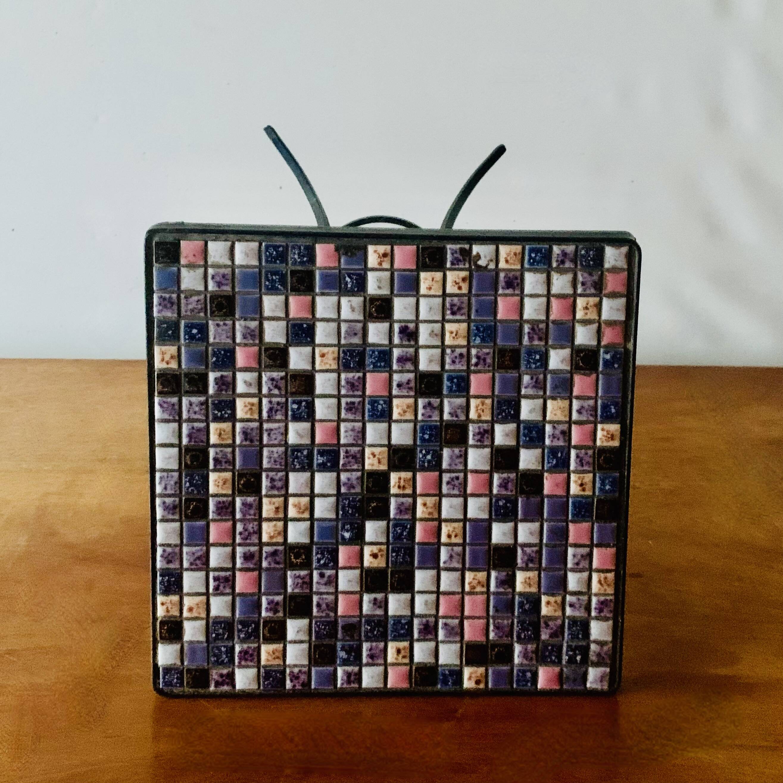 Bolster - small vintage side table in mosaic tiles
