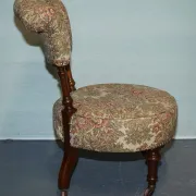 Antique Victorian Nursing Chair in Tapestry with Floral Decoration