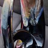 Art Pottery Vase Serpent Stoneware Flame Large Fire Signed: Verdelais.