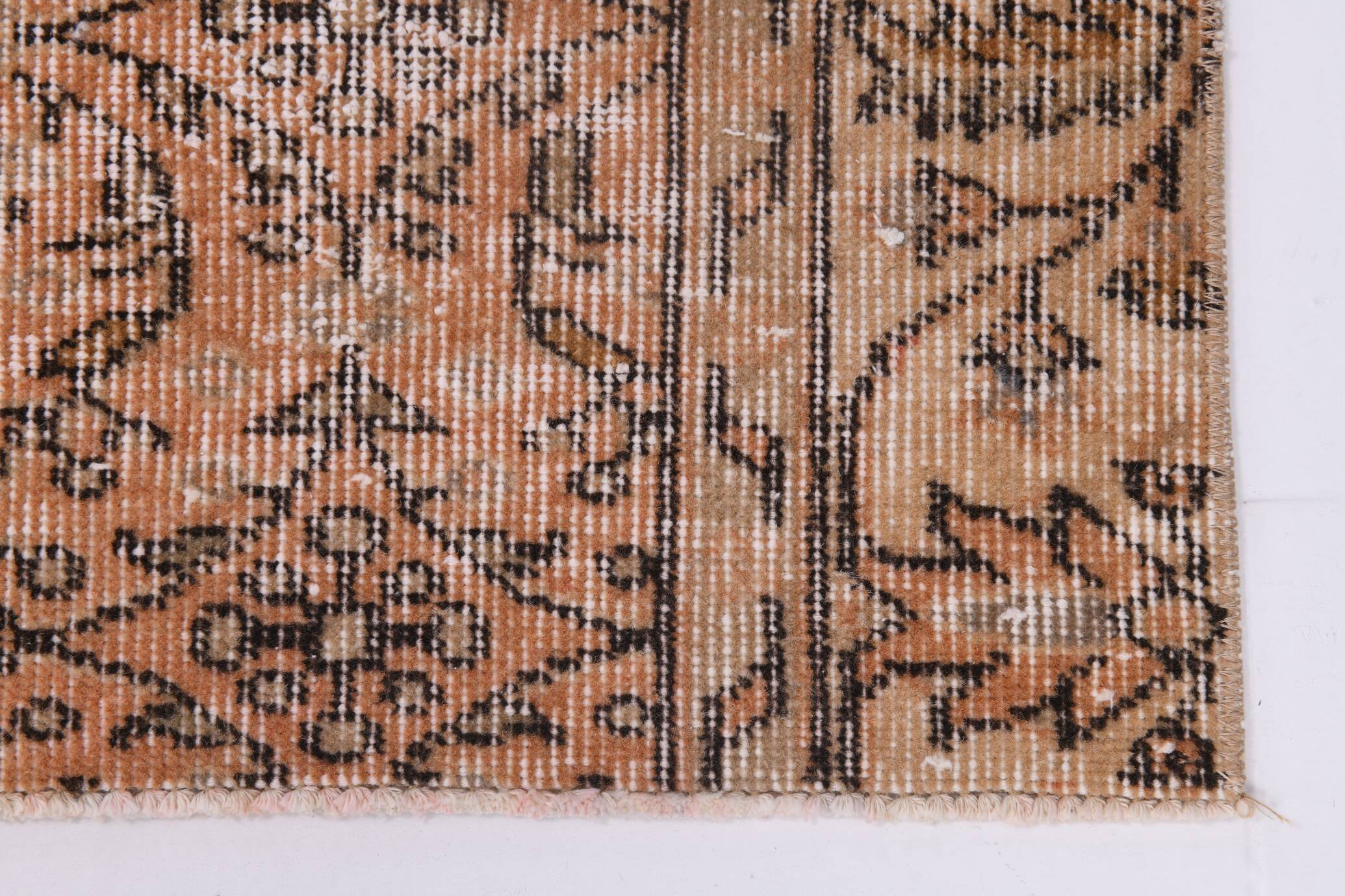 5x8 Peach Orange Handmade Wool Vintage Rug, 144x234Cm