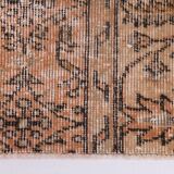 5x8 Peach Orange Handmade Wool Vintage Rug, 144x234Cm