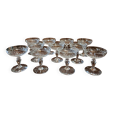 11 old crystal Champagne glasses