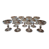 11 old crystal Champagne glasses