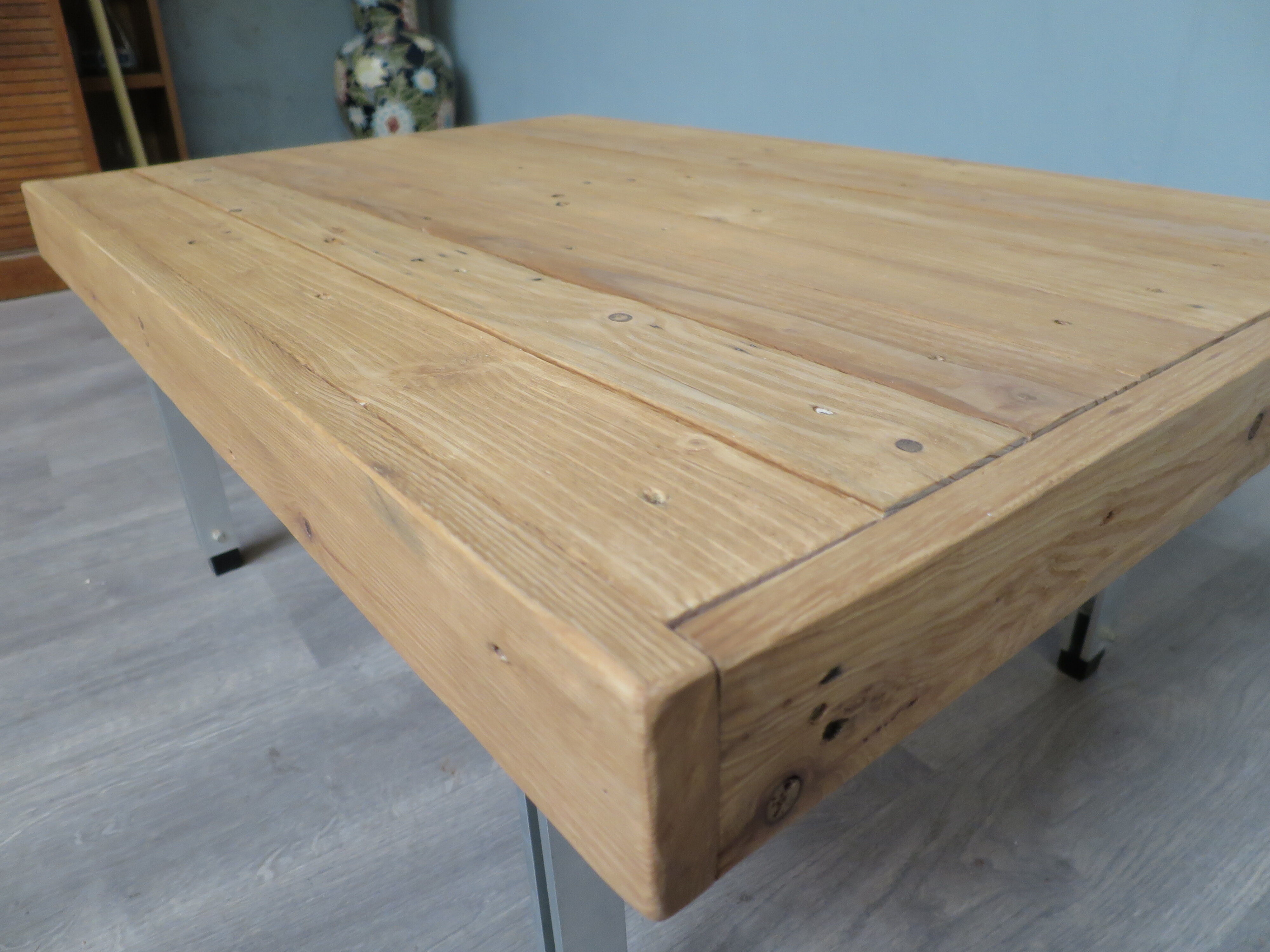 Coffee table top wood legs alu