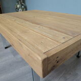 Table basse plateau bois pieds alu