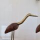 Pair of teak and brass herons from the 70s