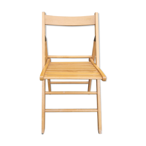Chaise pliante bois blond vintage