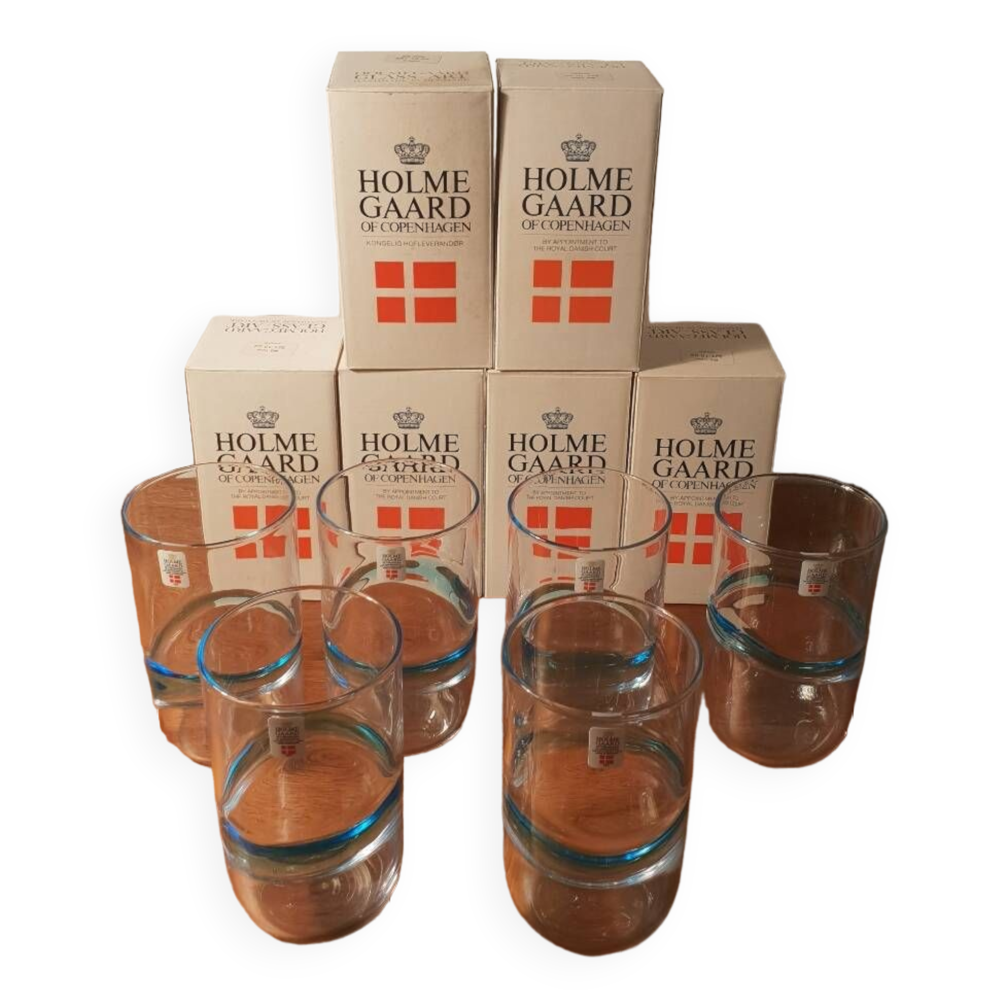 Series of 6 Scandinavian glasses 1970