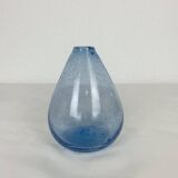 Vintage blue bubble glass soliflore vase