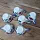 Ensemble de 6 petites tasses style Quimper, Bayeux, Rouen