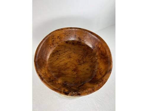 Large plate made of thuya root, Morocco, 1980s, Ø70 cm