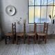 Set of 4 oak and straw chairs Dudouyt 1940
