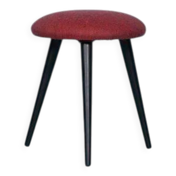 Vintage 1960s stool with new Ploeg fabric, piano.