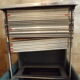 Desk strafor industrial metal covered skai green vintage 1950
