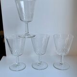 Set of 4 crystal wine glasses 60s