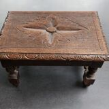 Bench, antique wooden footrest