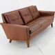 1970s Brown Leather 3-Seater Sofa, Denmark
