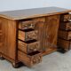 Rustic walnut sideboard with inlaid parquetry, vintage quality.