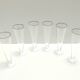 Set of Six Octagonal Hand Blown Murano Glass Flutes by Carlo Moretti, Italy