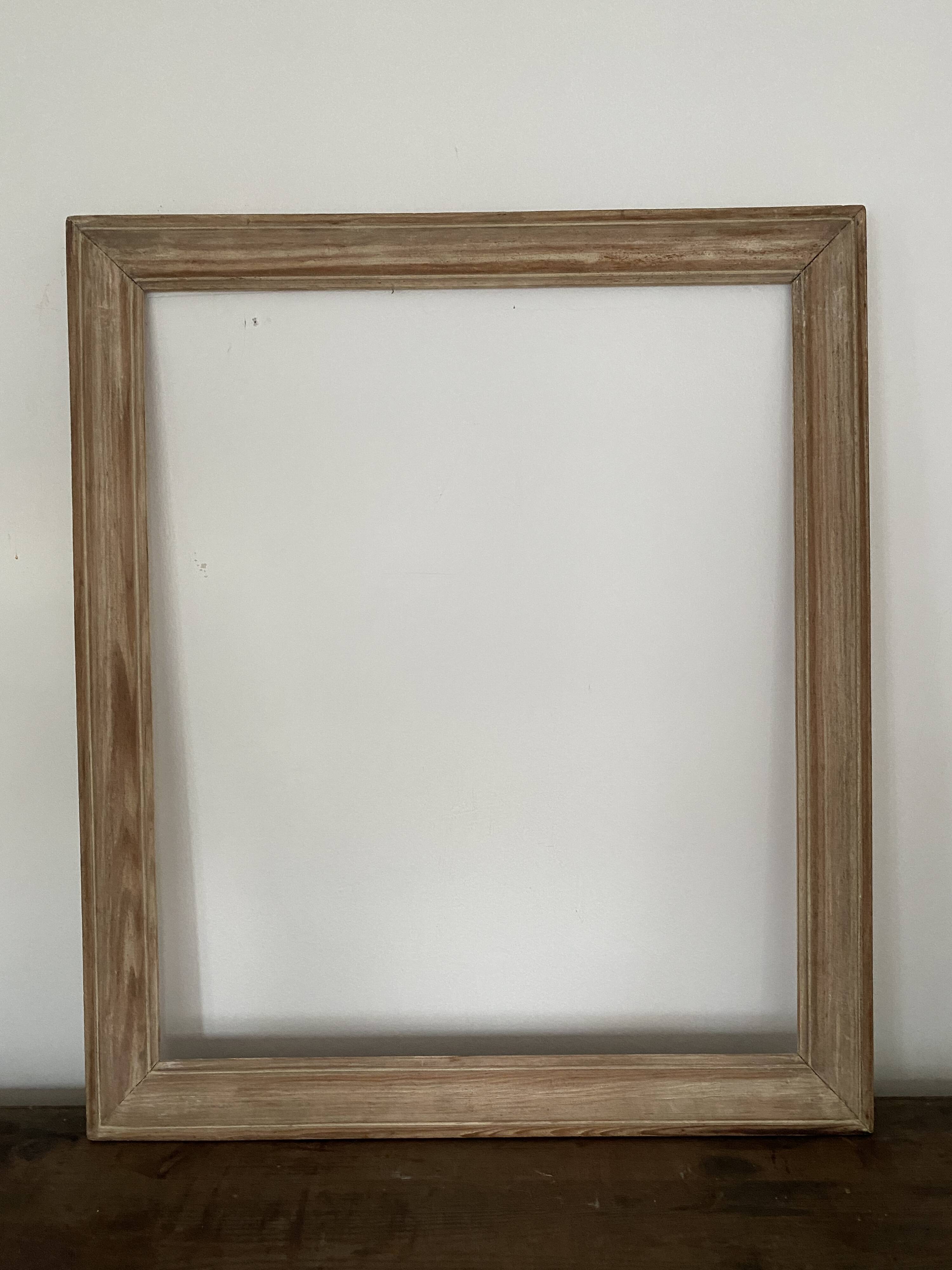 Old patinated / limed wood frame 89x76 cm