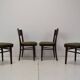 Ensemble de quatre chaises à manger/ Interier Praha, années 1950.