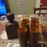 Six glasses plus a carafe