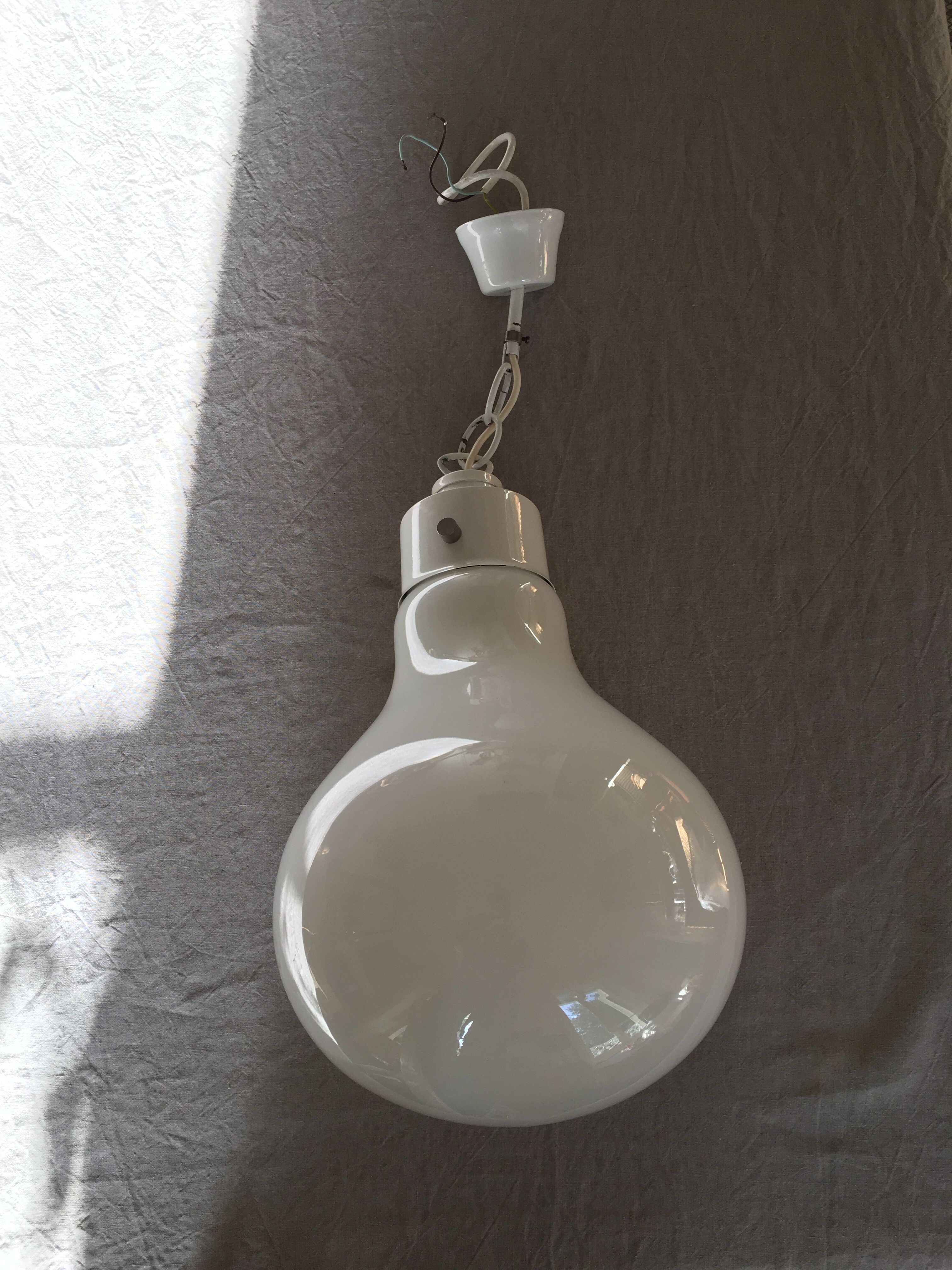 Glass bulb hanging lamp 1980