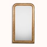 Narrow 19th C Louis Philippe Mirror with Flowers
