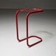 C.I.C. postmodern from the 1980s in red lacquered metal and glass