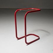 C.I.C. postmodern from the 1980s in red lacquered metal and glass