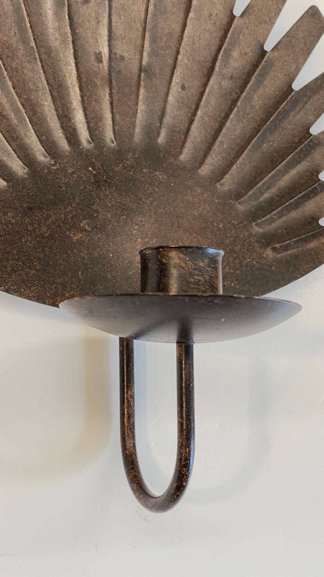 Brown patina wall candle holder