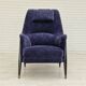 1960s, Swedish design, refurbished high-back armchair, vintage velour