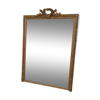 Miroir ancien à fronton 139/100 cm