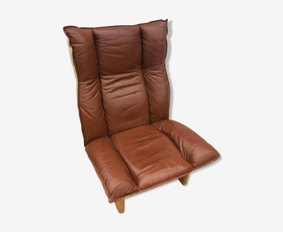 Fauteuil cuir et lin Finlande