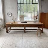 Solid walnut farmhouse castle table 1900 XXL