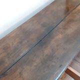 Monastery table, community table, 19th-century solid walnut console.