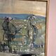 Original Swedish Oil on Canvas – “Abstract Landscape” by S. Hamlet – Dated 1960 – Vintage and Framed – 66 × 48 cm (26" × 18.9")