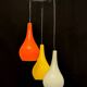 Suspension milieu du siècle avec abat-jour en verre Vistosi par Stilux Milano. Italie, années 1960.