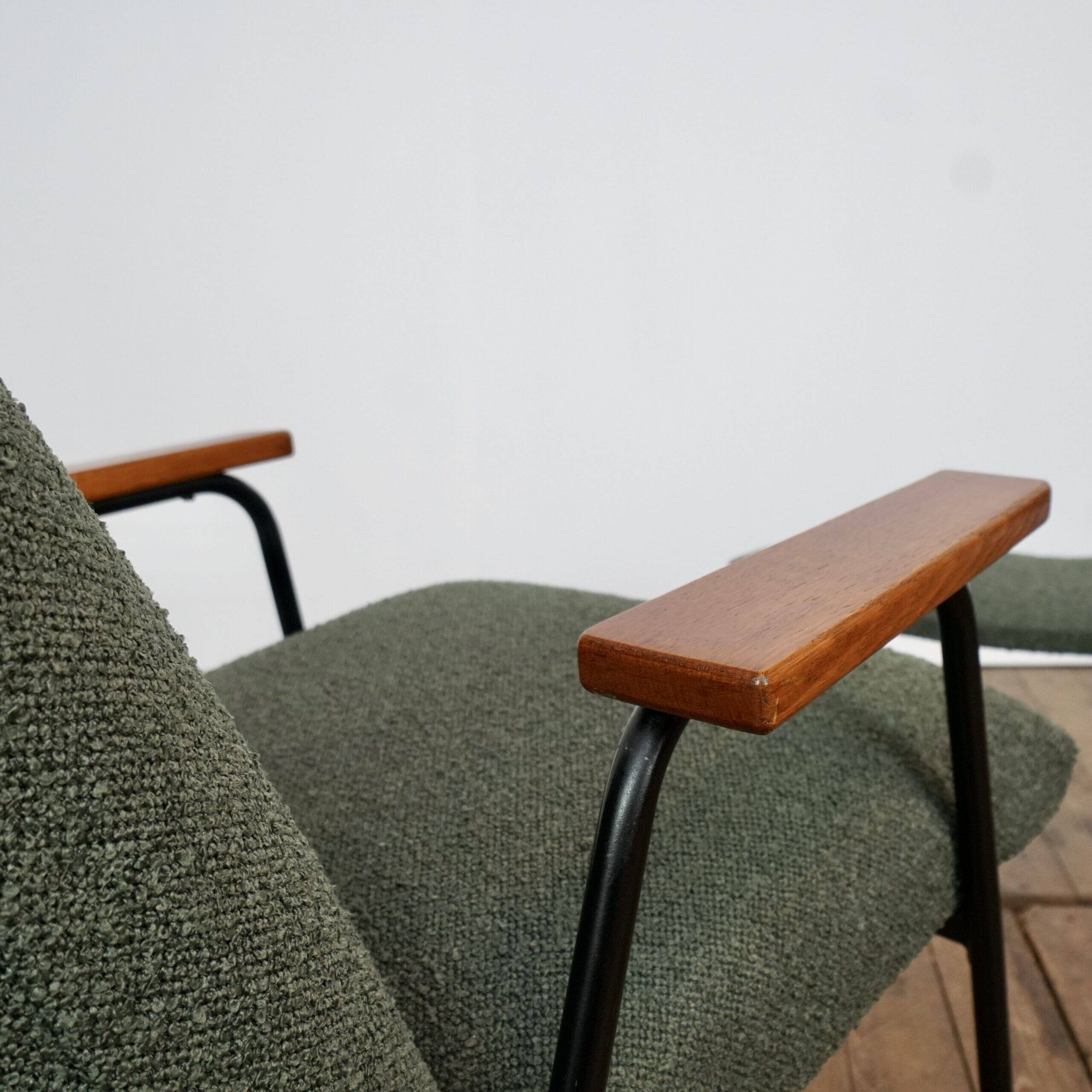 Two sets of lounge chairs with ottoman by Pierre Guariche for Meurop