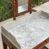 Marble dressing table and 1900 solid wood mirror