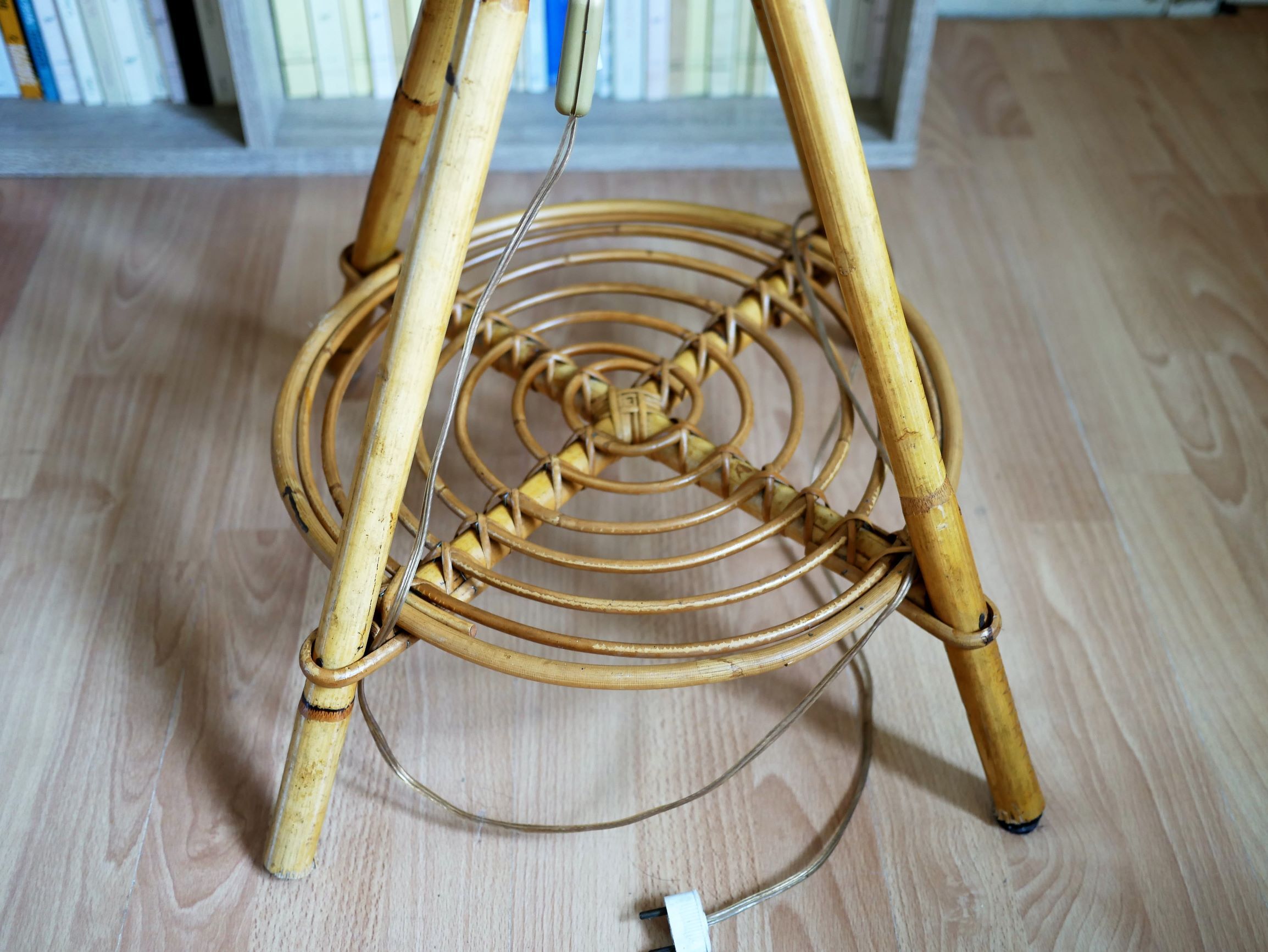 Floor lamp rattan and bamboo 60 years